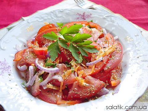 салат из помидоров с луком