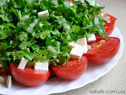 быстрый салат с помидорами