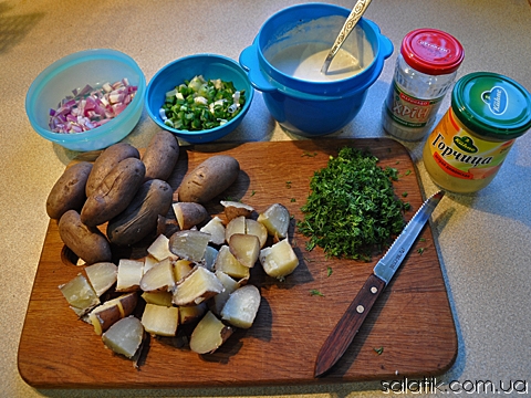 картофельный салат с хреном пошагово фото